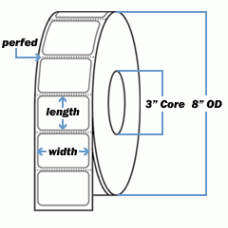 4" x 1" Direct Thermal Labels 8" OD Roll